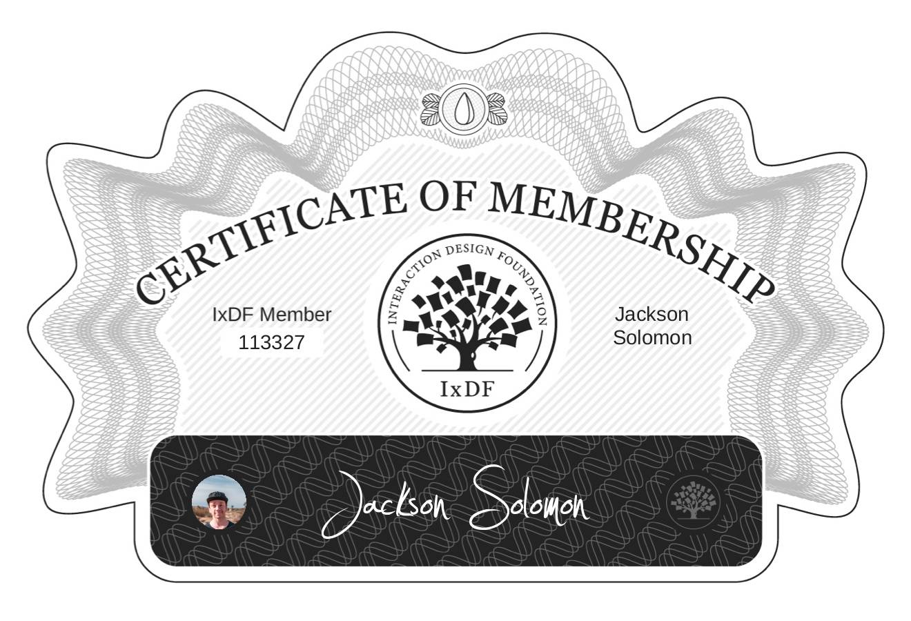 Certificate of Membership – Jackson Solomon