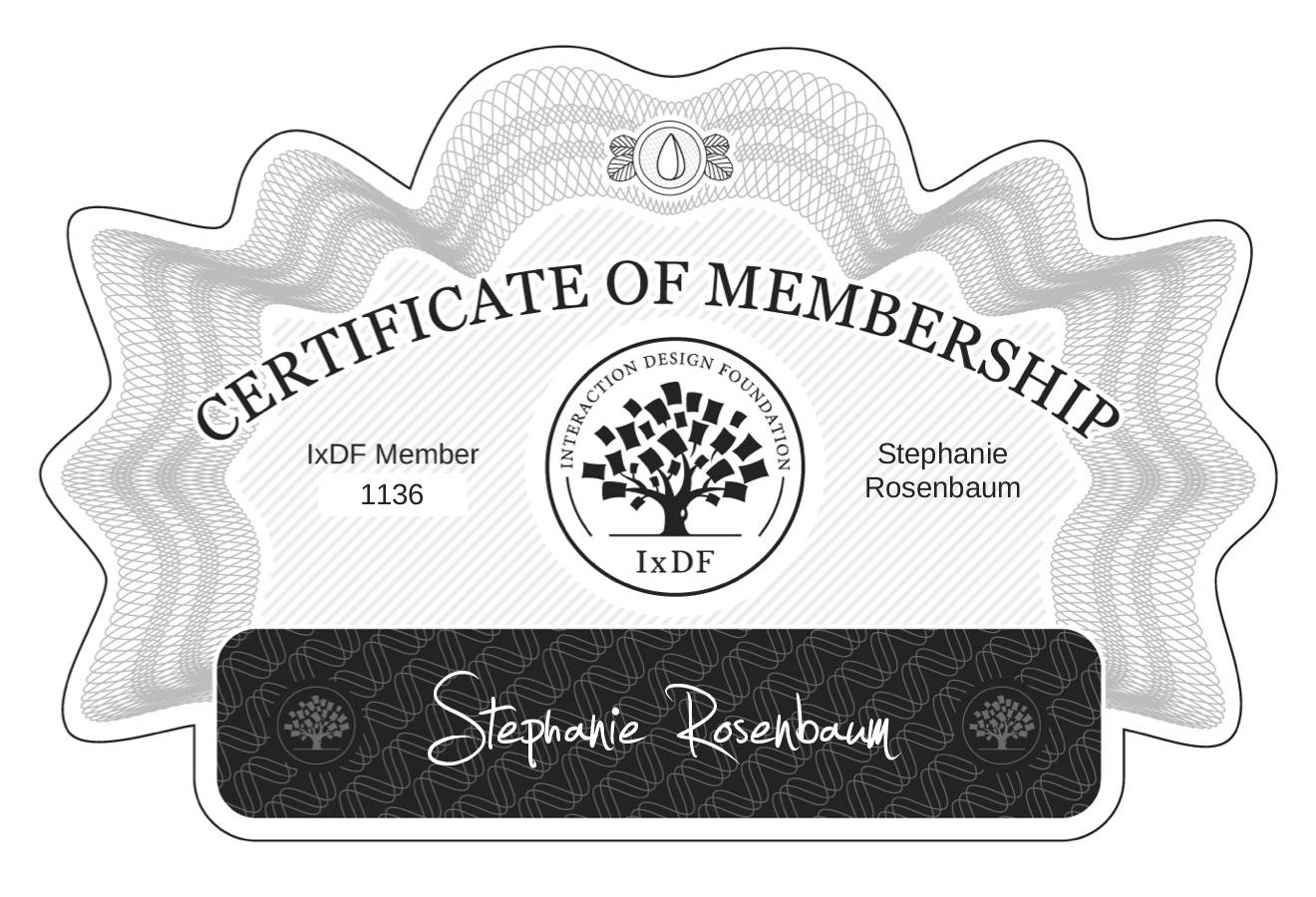 Certificate of Membership – Stephanie Rosenbaum