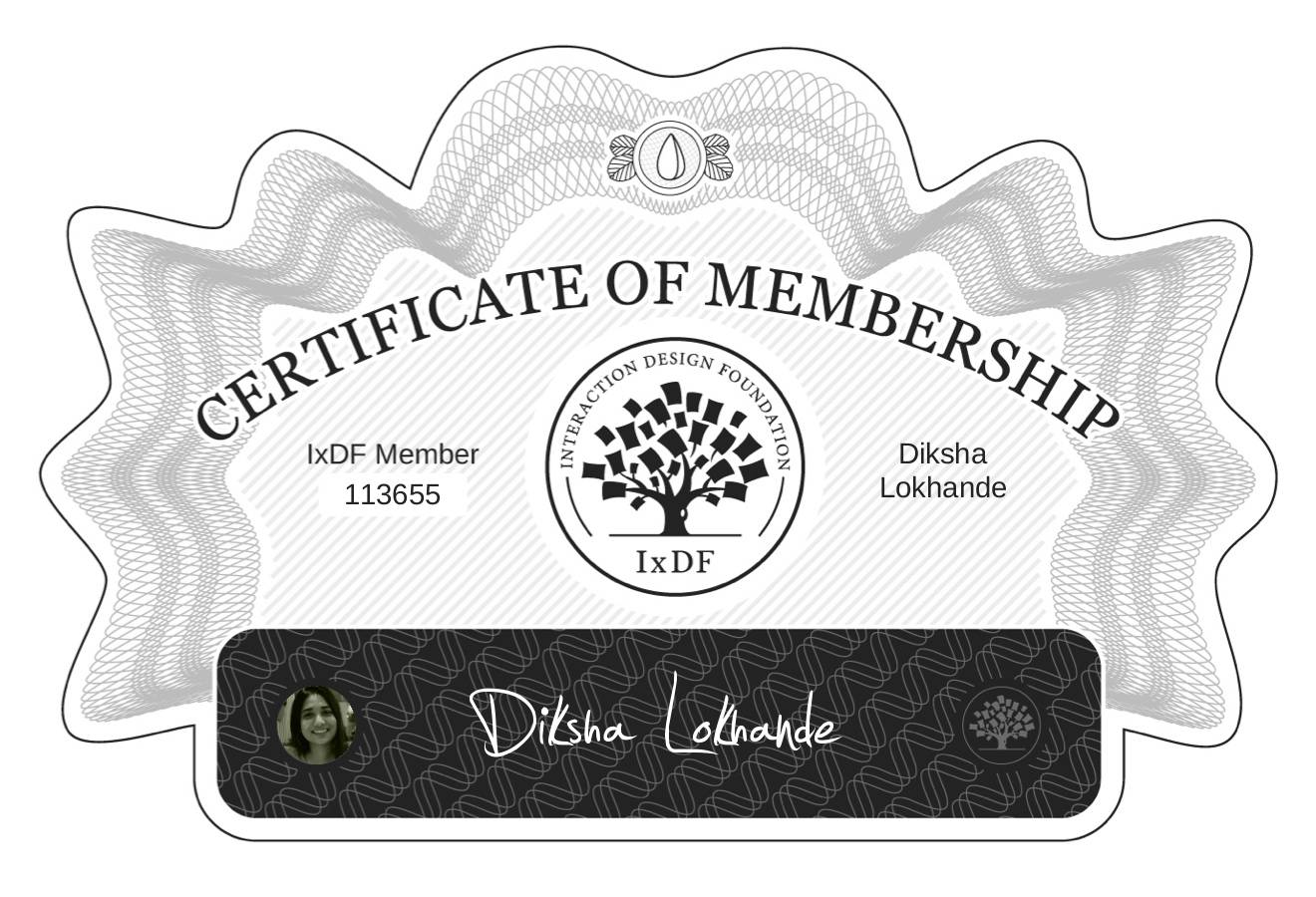 Certificate of Membership – Diksha Lokhande