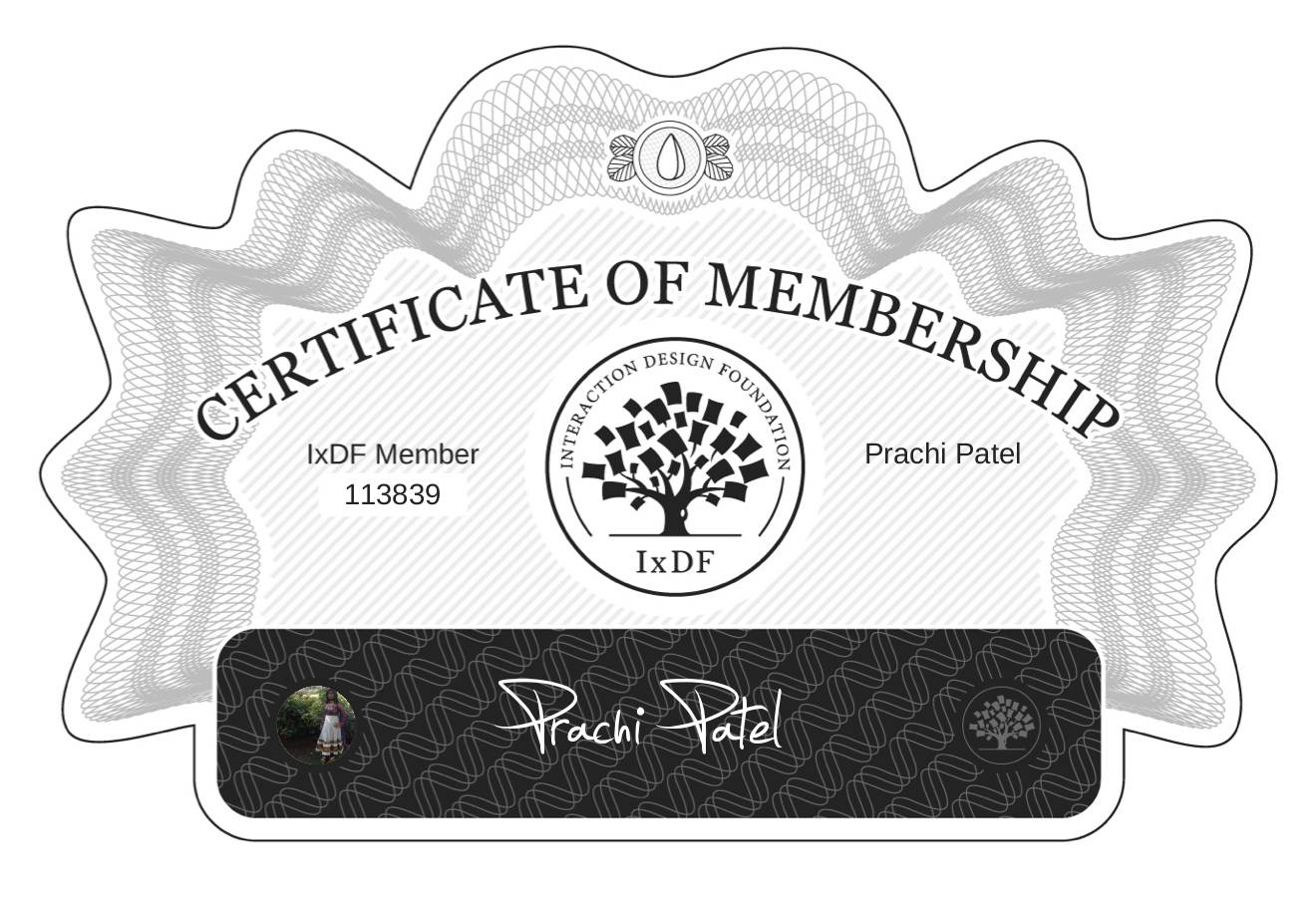 Certificate of Membership – Prachi Patel