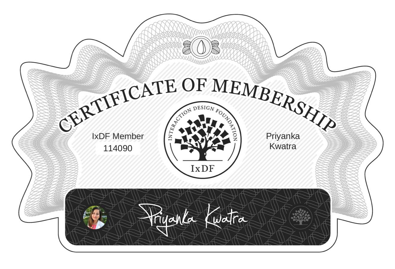 Certificate of Membership – Priyanka Kwatra