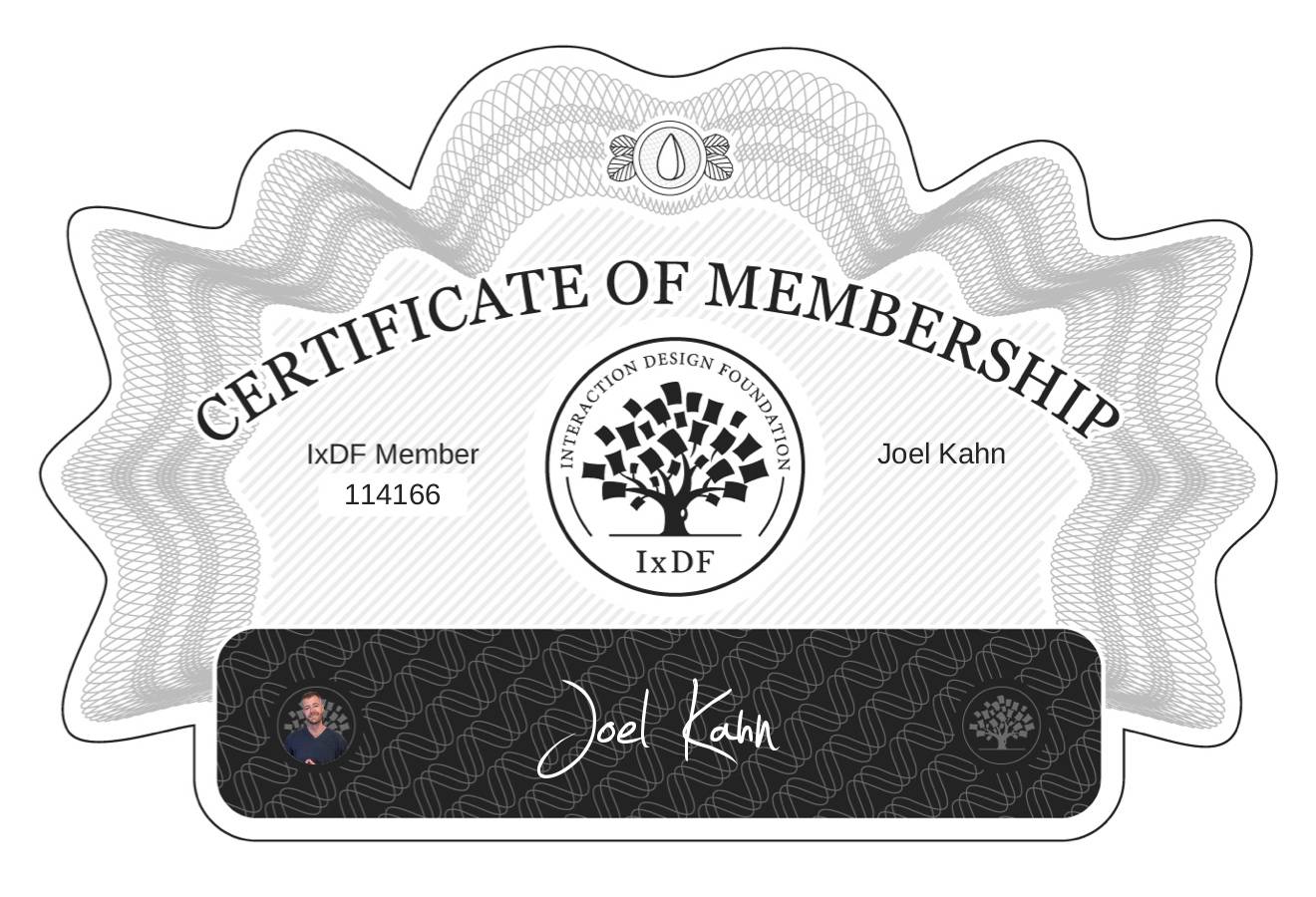 Certificate of Membership – Joel Kahn