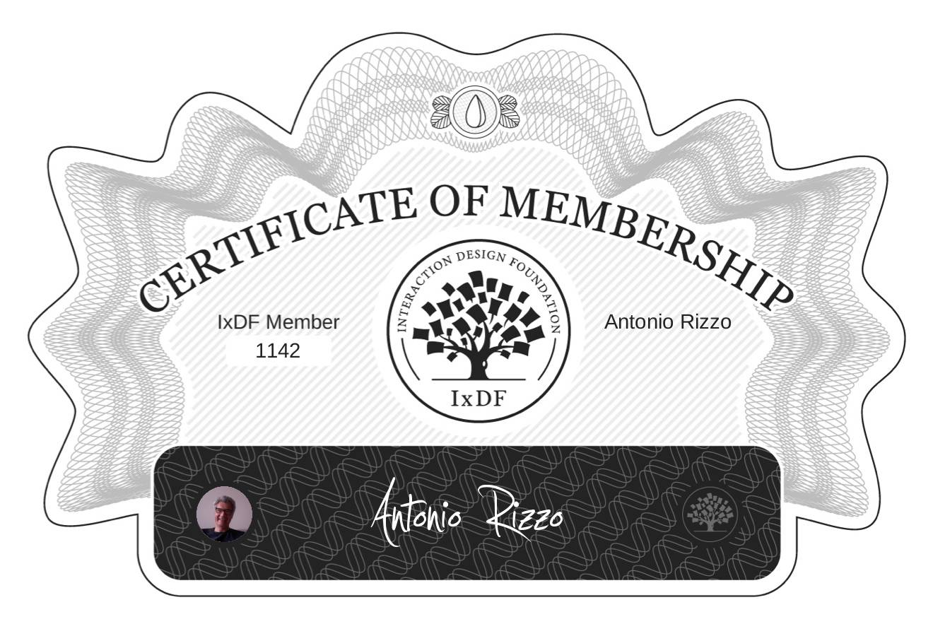 Certificate of Membership – Antonio Rizzo