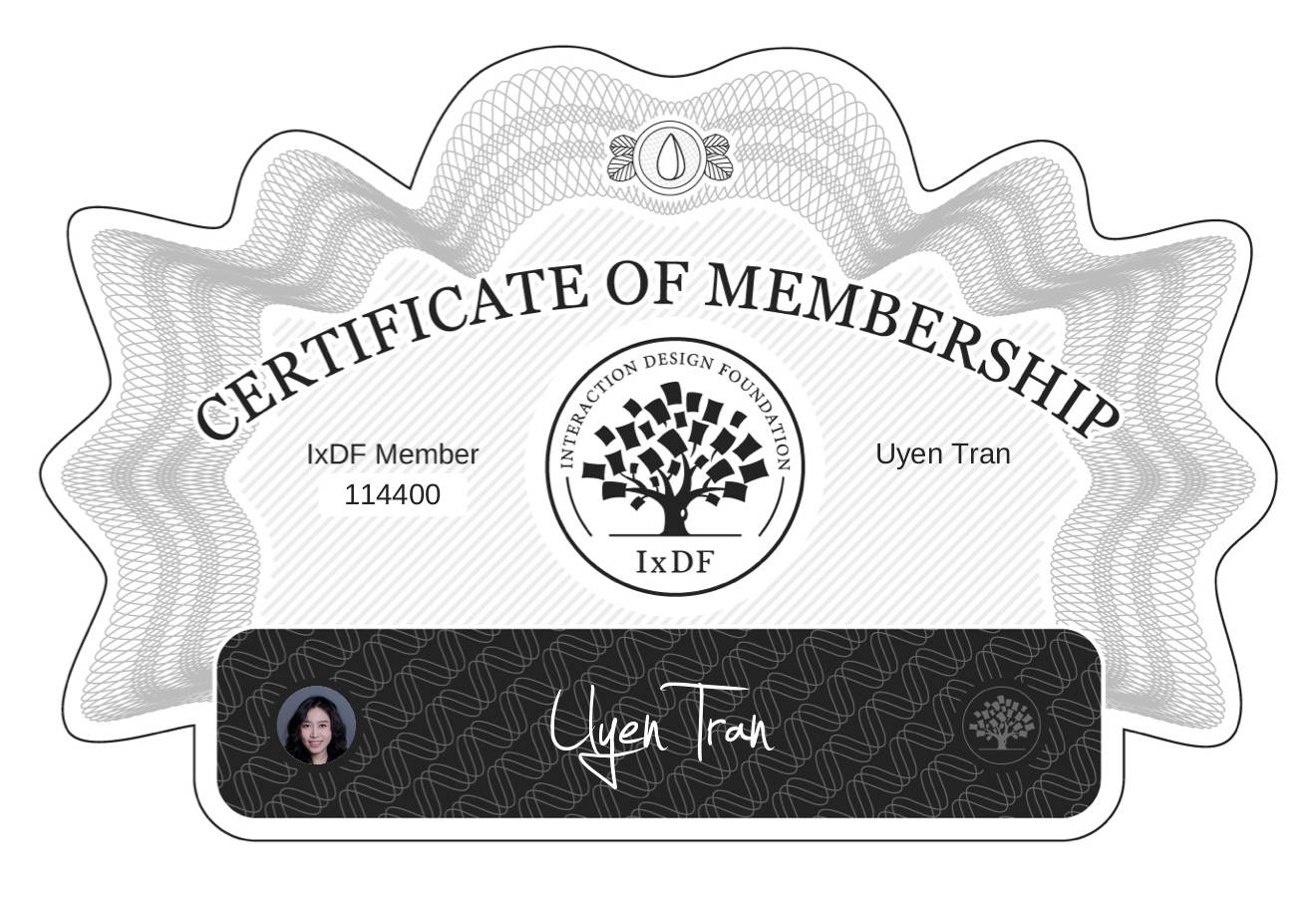 Certificate of Membership – Uyen Tran
