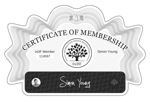 Certificate of Membership – Simon Young