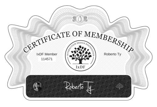 Certificate of Membership – Roberto Ty