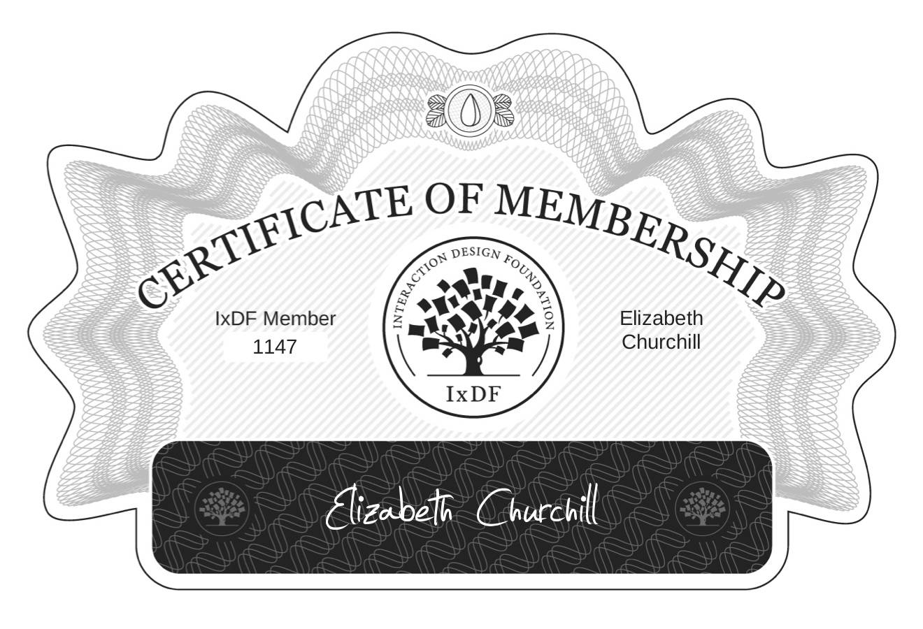 Certificate of Membership – Elizabeth Churchill