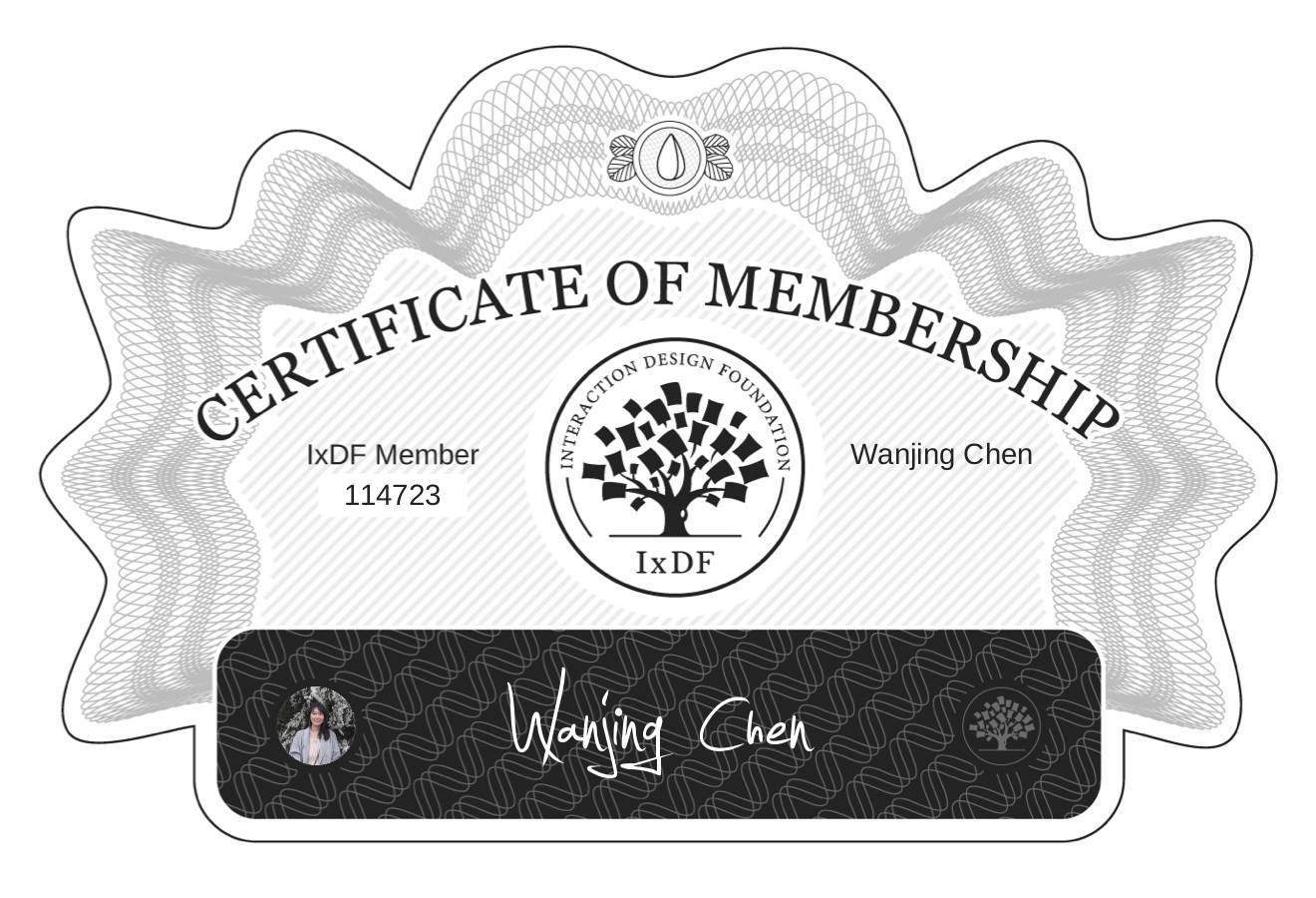 Certificate of Membership – Wanjing Chen