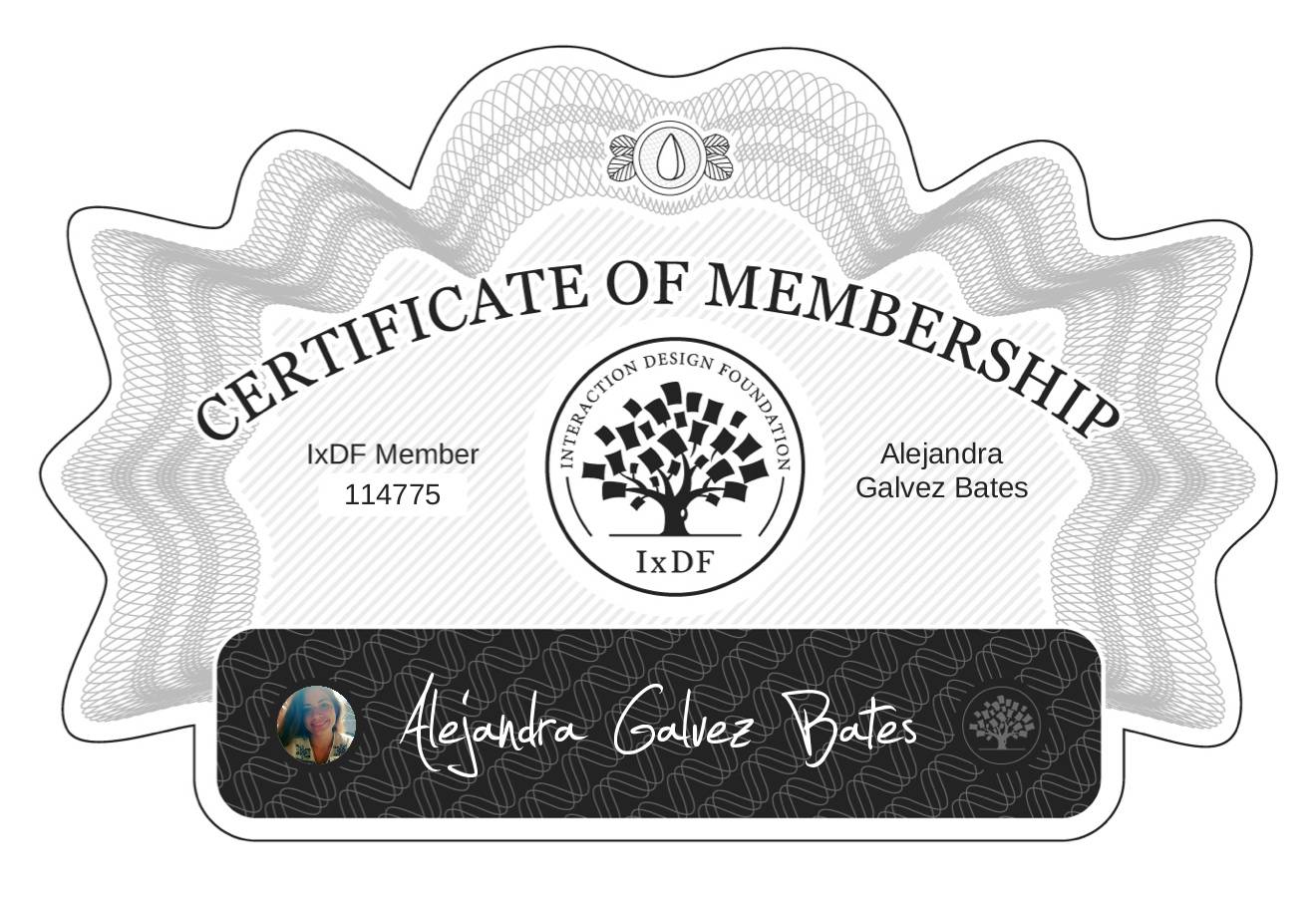 Certificate of Membership – Alejandra Gálvez Bates