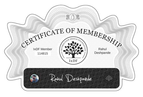 Certificate of Membership – Rahul Deshpande