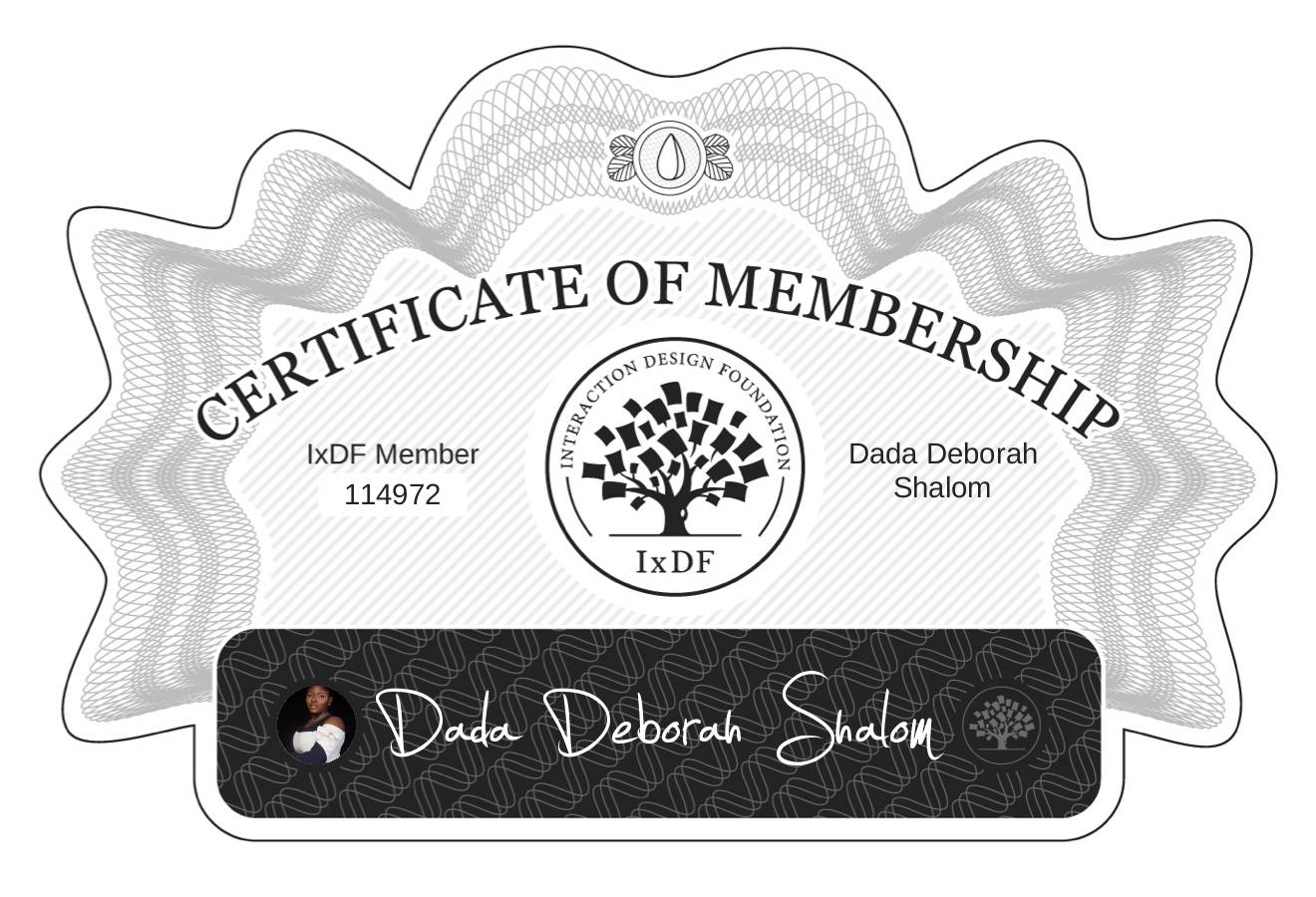 Certificate of Membership – Dada Deborah Shalom