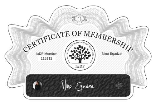 Certificate of Membership – Nino Egadze