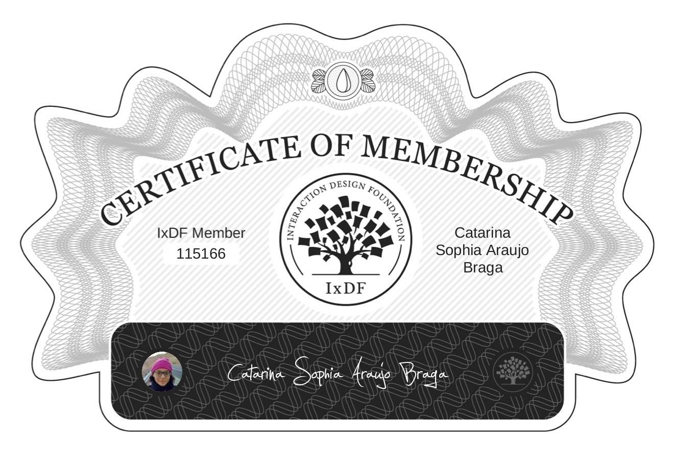 Certificate of Membership – Catarina Sophia Araujo Braga