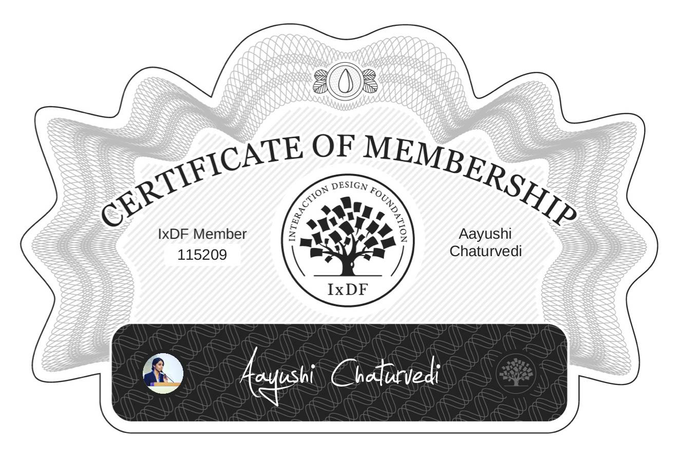 Certificate of Membership – Aayushi Chaturvedi