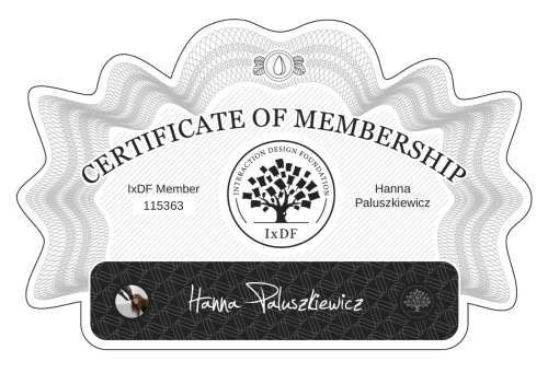 Certificate of Membership – Hanna Paluszkiewicz