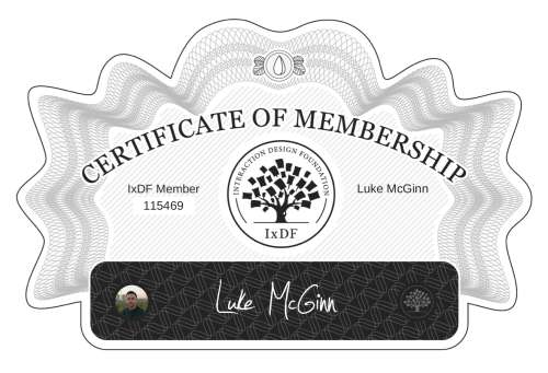 Certificate of Membership – Luke McGinn