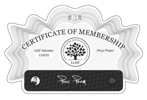 Certificate of Membership – Phuc Pham