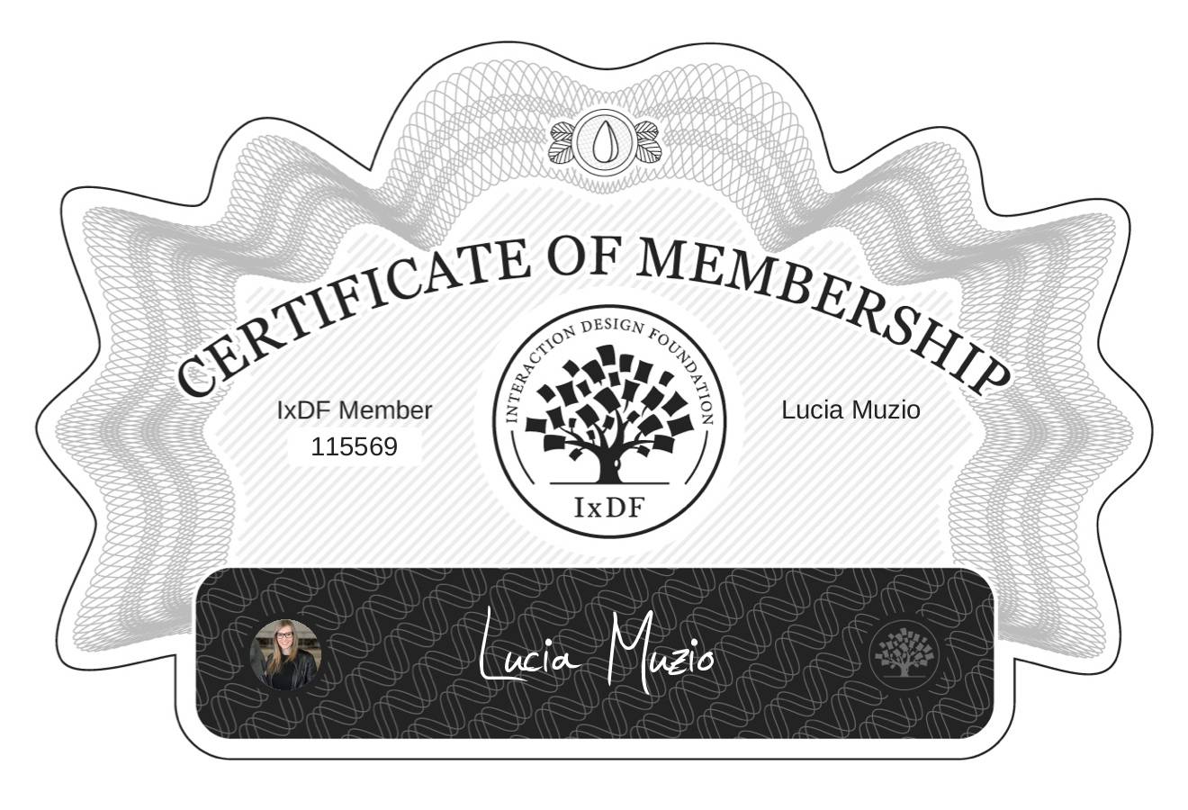 Certificate of Membership – Lucia Muzio