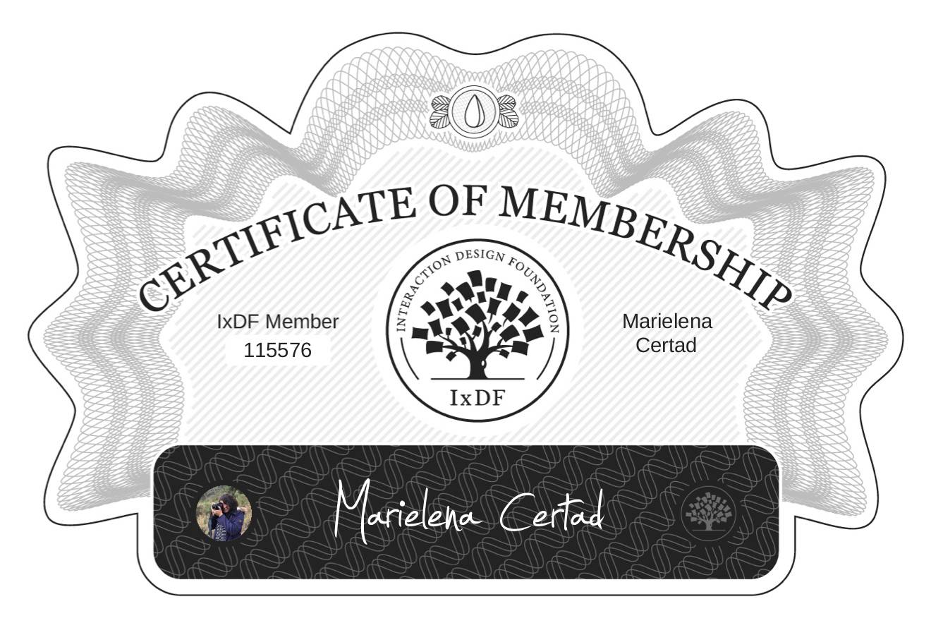 Certificate of Membership – Marielena Certad