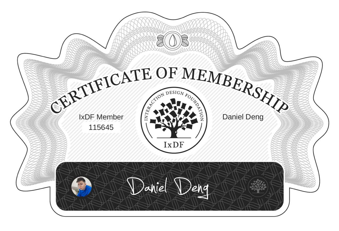 Certificate of Membership – Daniel Deng
