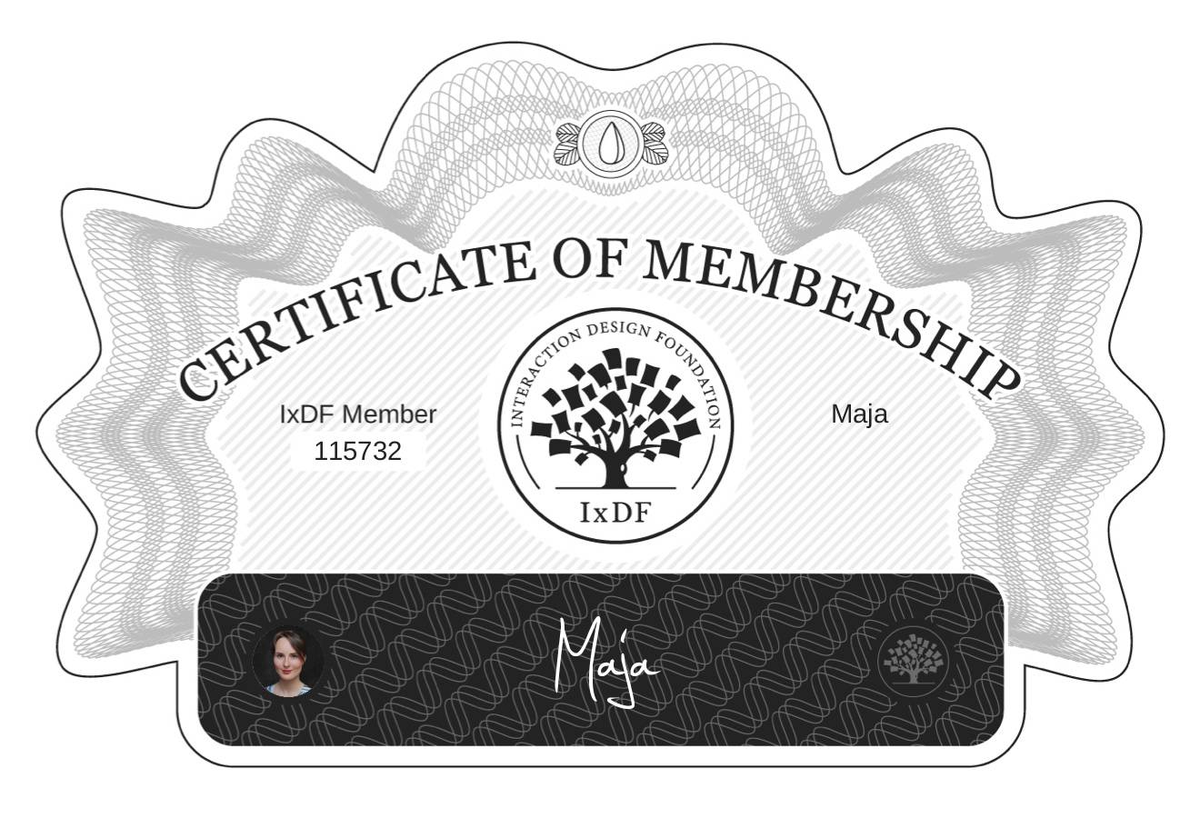 Certificate of Membership – Maja
