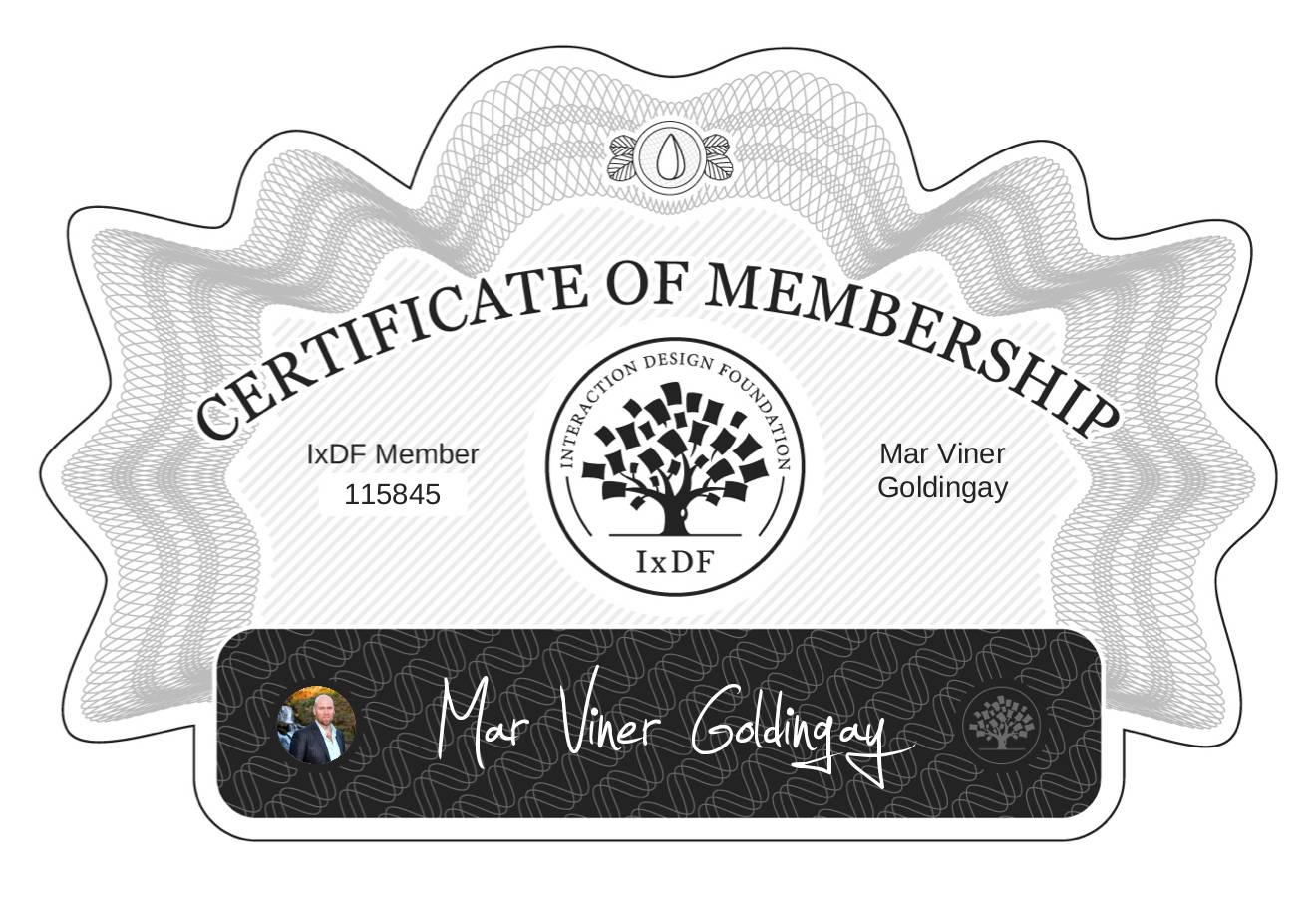 Certificate of Membership – Mar Viner Goldingay