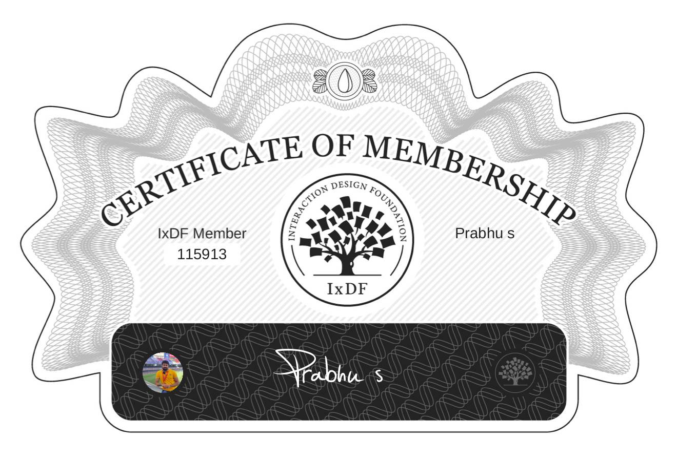 Certificate of Membership – Prabhu s