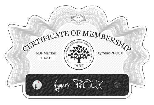 Certificate of Membership – Aymeric PROUX