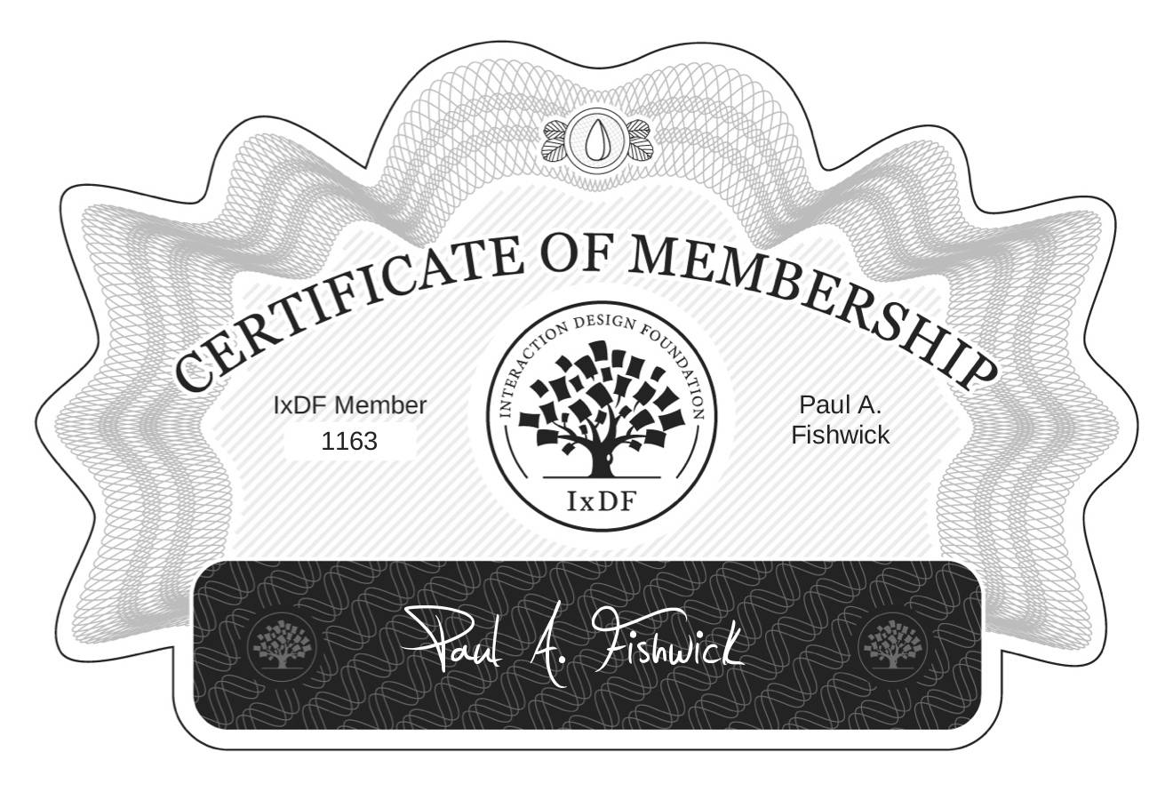 Certificate of Membership – Paul A. Fishwick