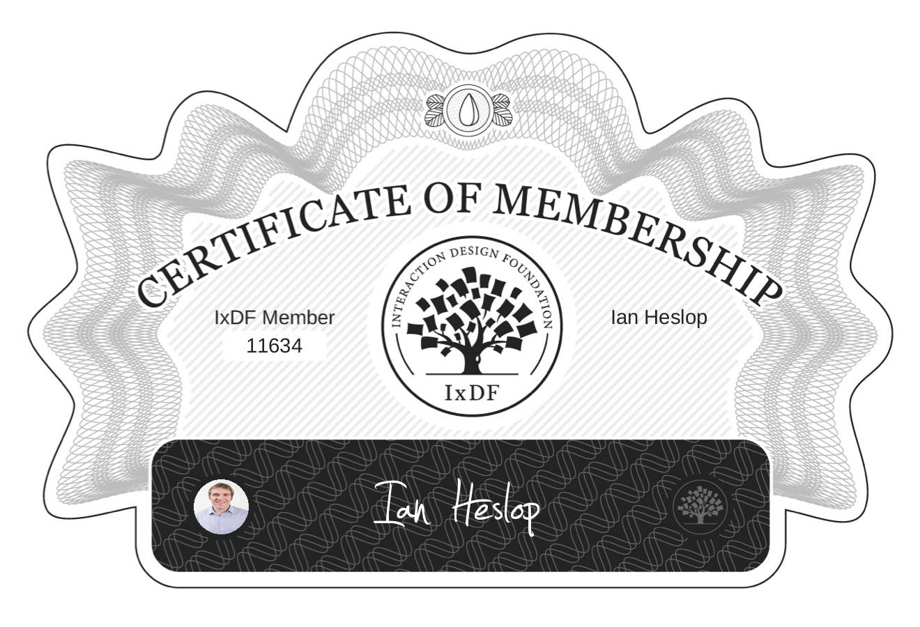 Certificate of Membership – Ian Heslop