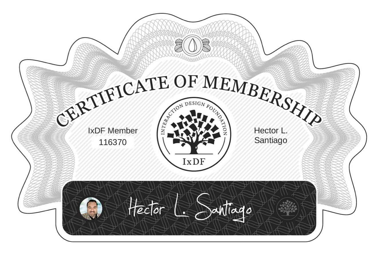 Certificate of Membership – Hector L. Santiago