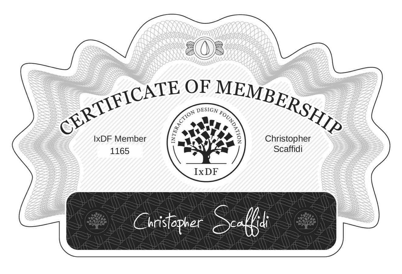 Certificate of Membership – Christopher Scaffidi