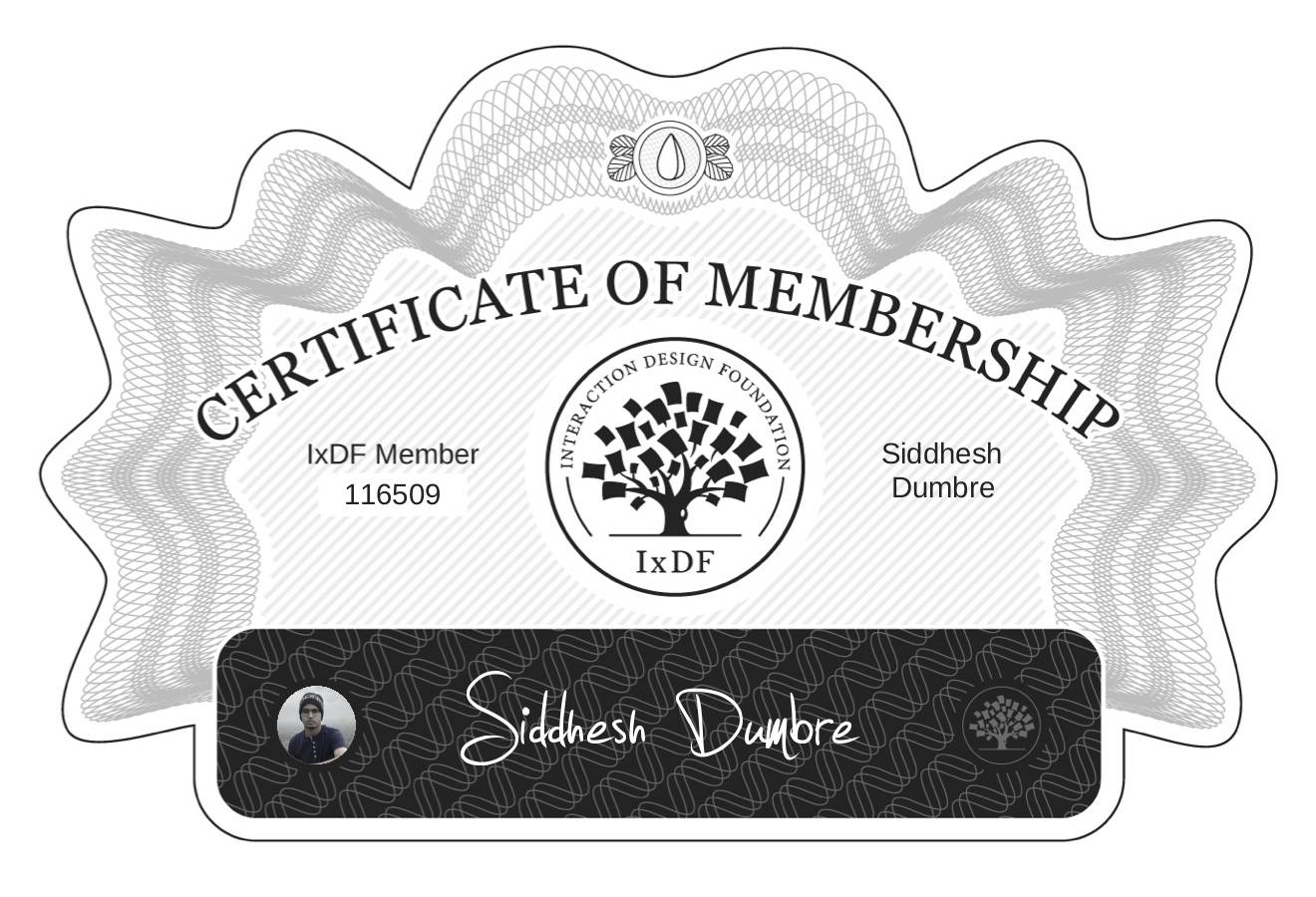 Certificate of Membership – Siddhesh Dumbre