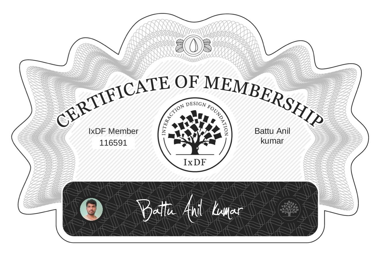 Certificate of Membership – Battu Anil kumar