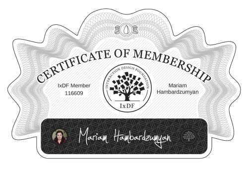Certificate of Membership – Mariam Hambardzumyan