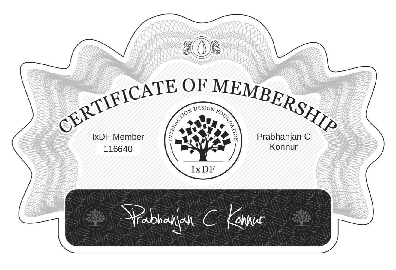 Certificate of Membership – Prabhanjan C Konnur