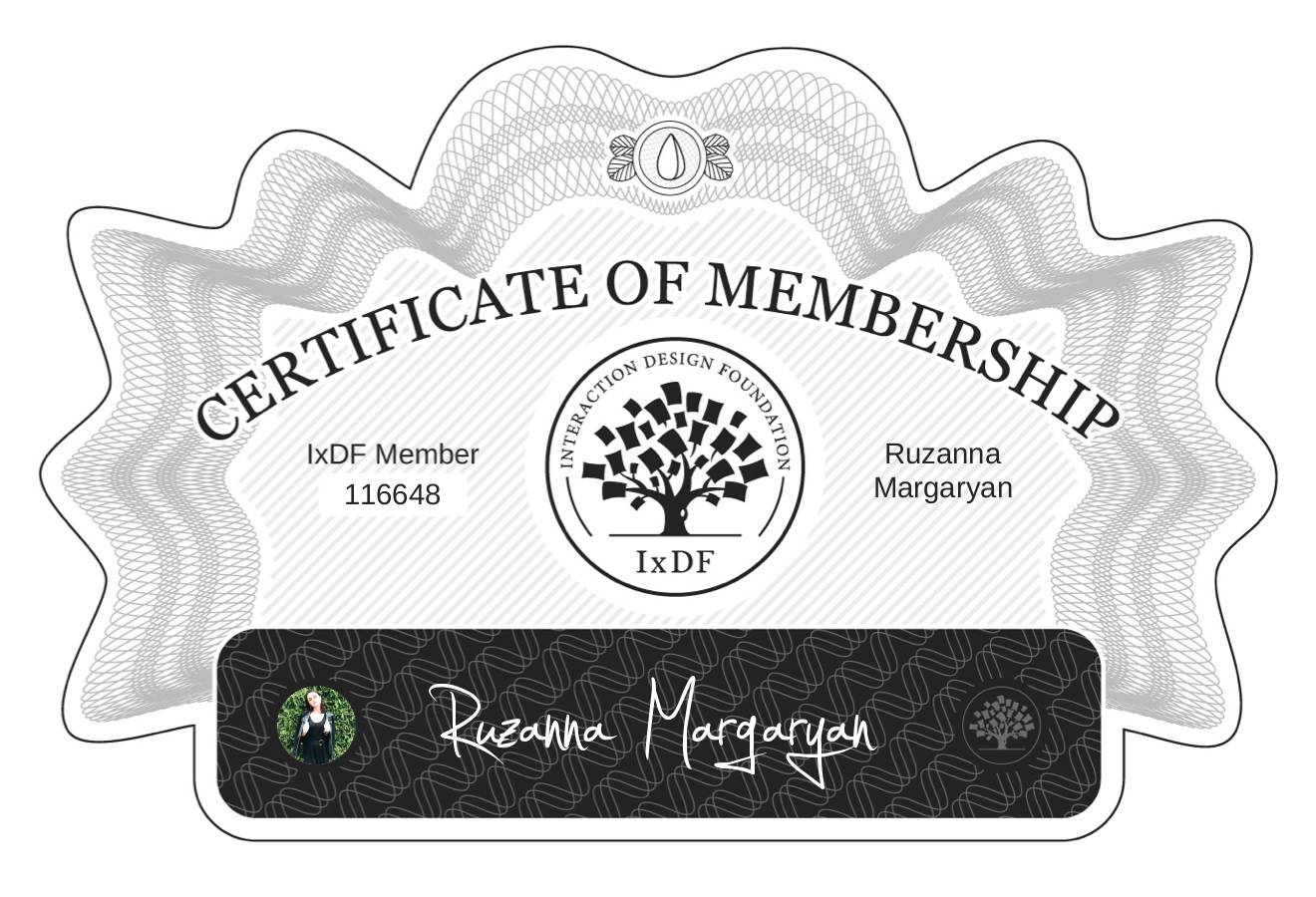 Certificate of Membership – Ruzanna Margaryan