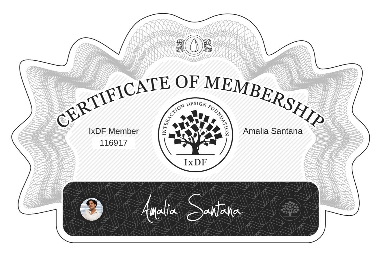 Certificate of Membership – Amalia Santana