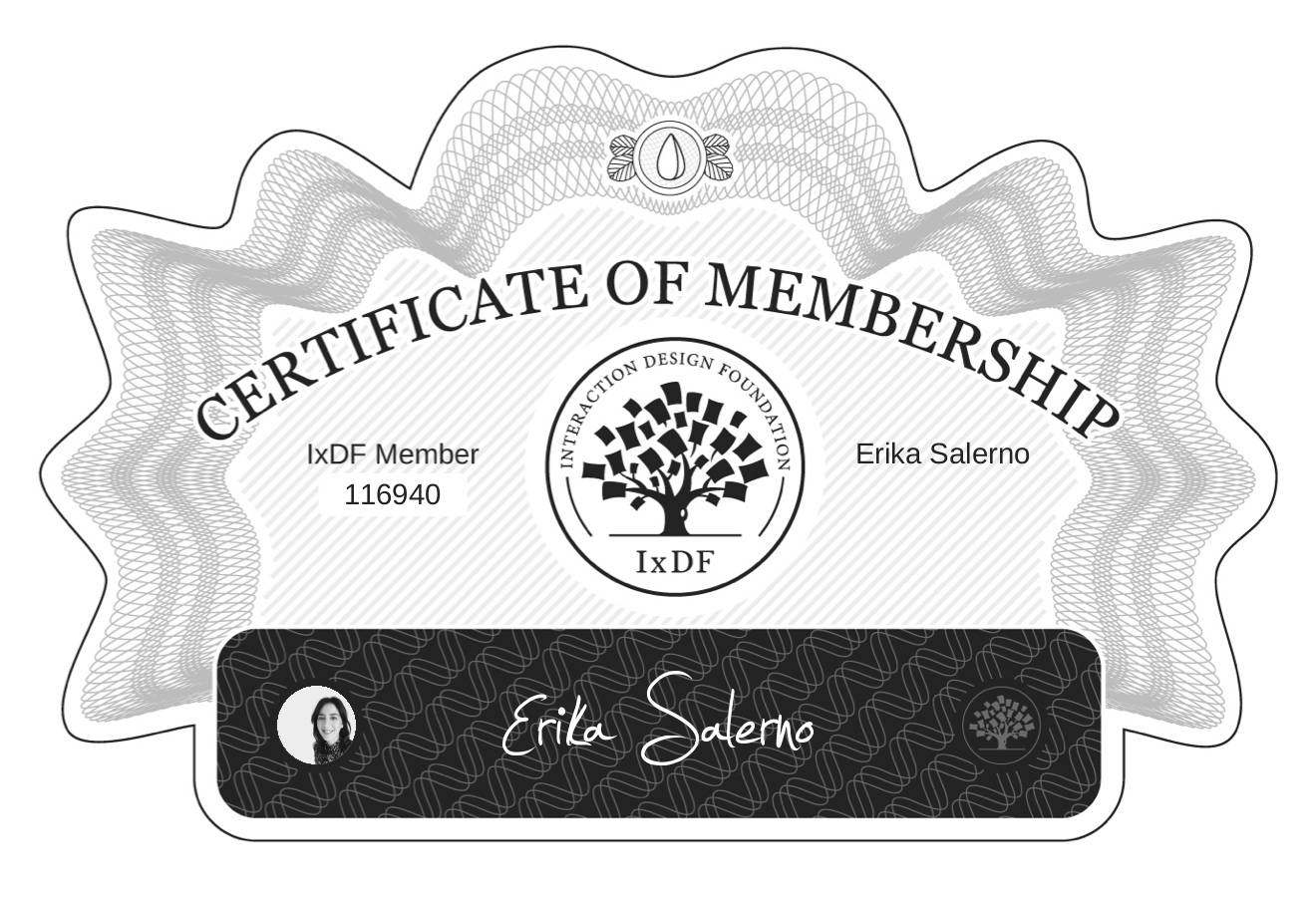 Certificate of Membership – Erika Salerno