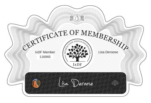 Certificate of Membership – Lisa Deroose