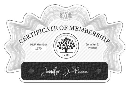 Certificate of Membership – Jennifer J. Preece