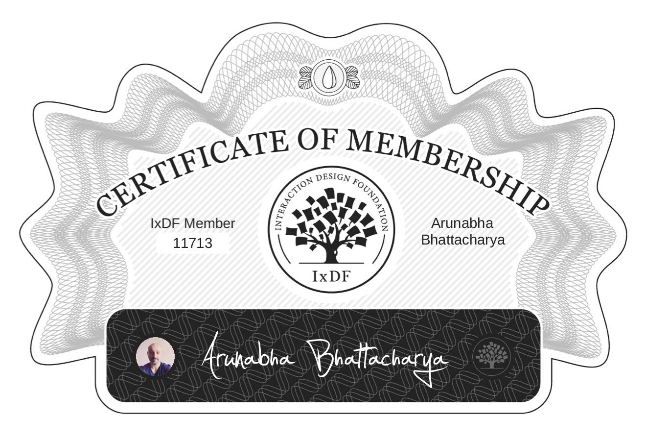 Certificate of Membership – Arunabha Bhattacharya