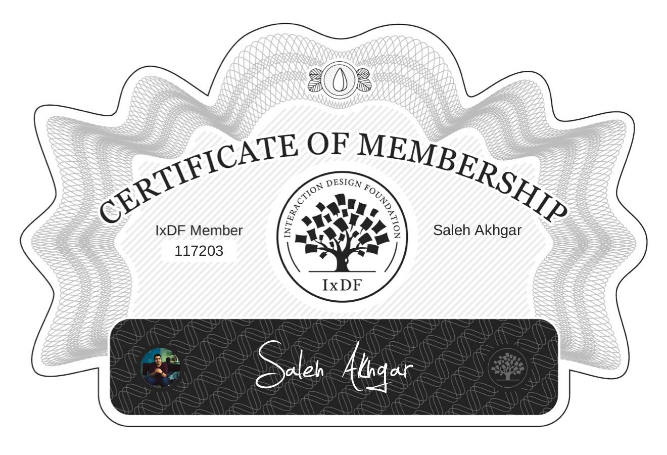 Certificate of Membership – Saleh Akhgar