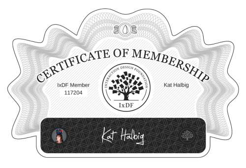 Certificate of Membership – Kat Halbig