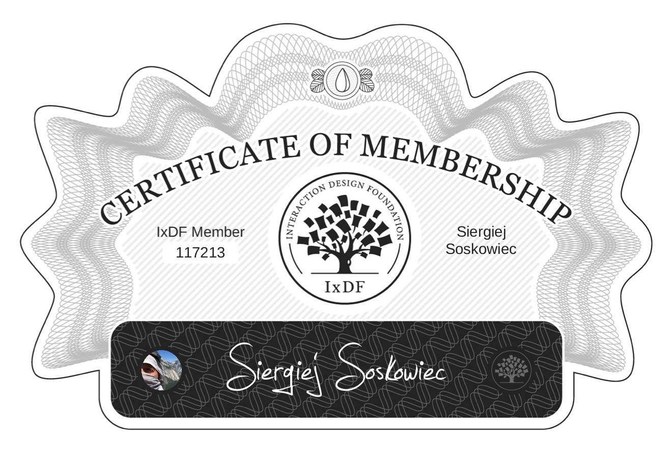 Certificate of Membership – Siergiej Soskowiec