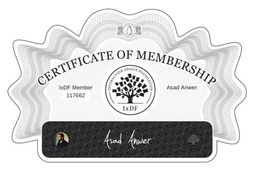Certificate of Membership – Asad Anwer