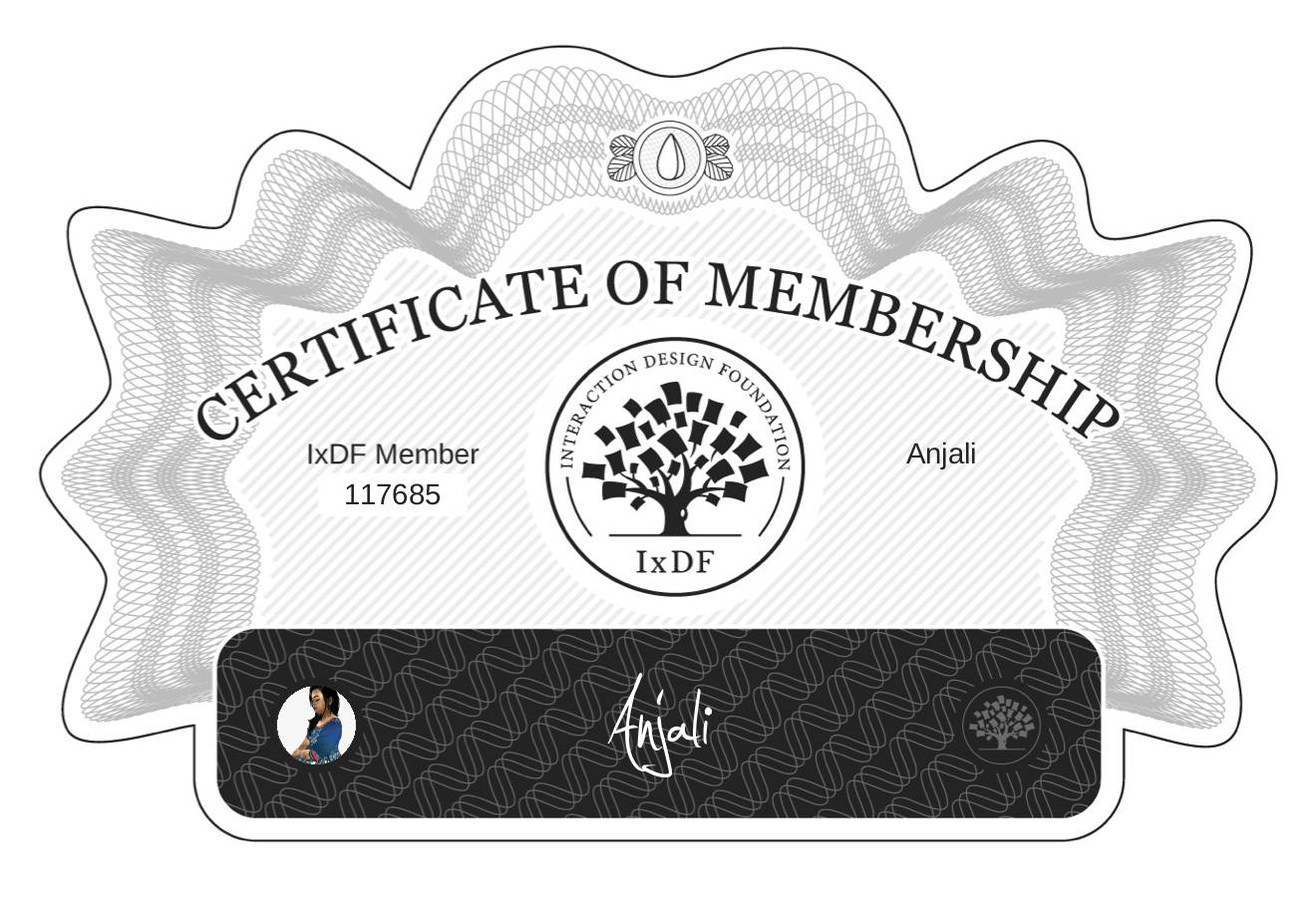 Certificate of Membership – Anjali