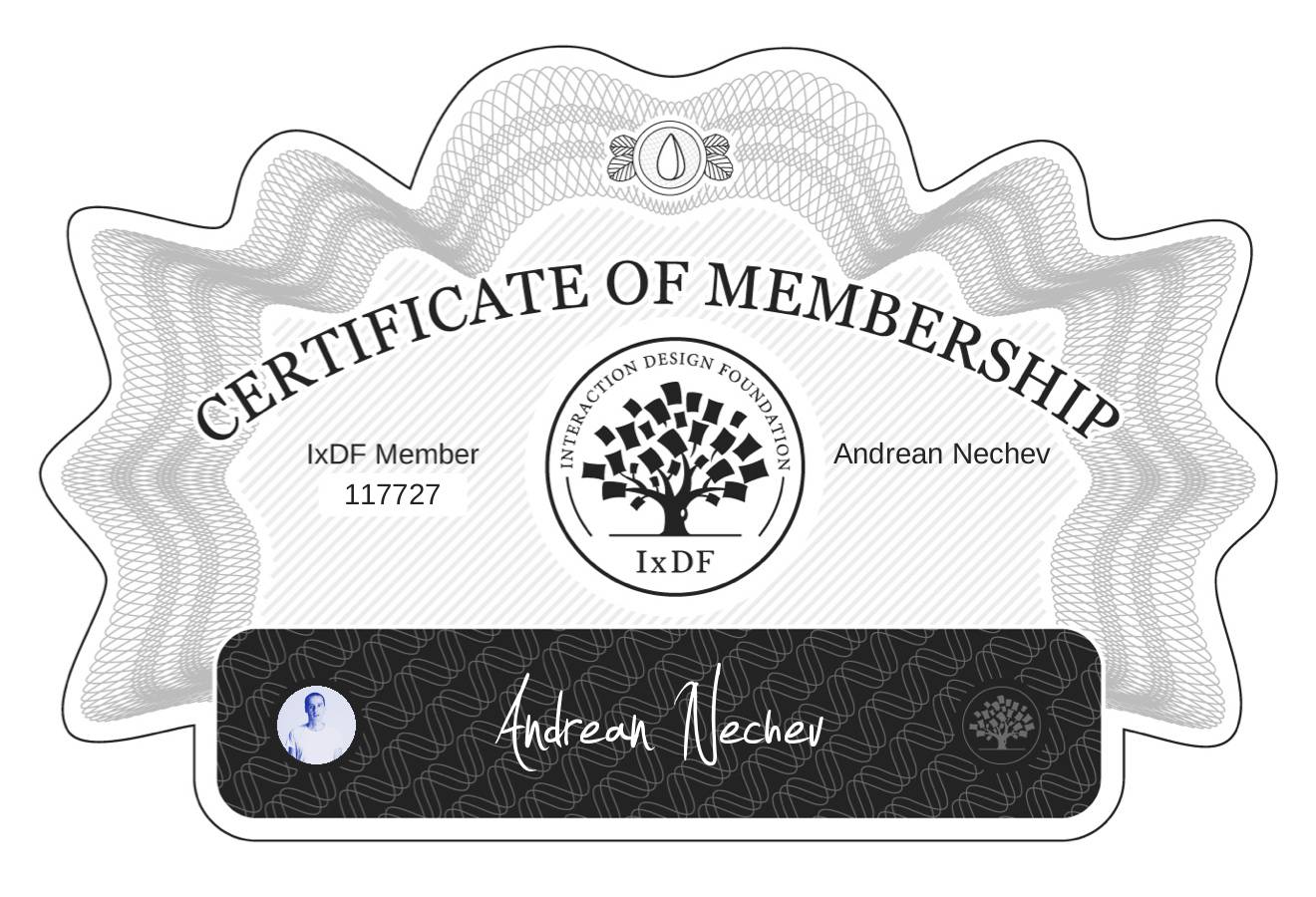 Certificate of Membership – Andrean Nechev