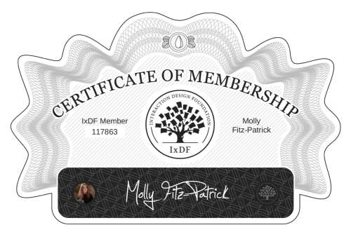 Certificate of Membership – Molly Fitz-Patrick
