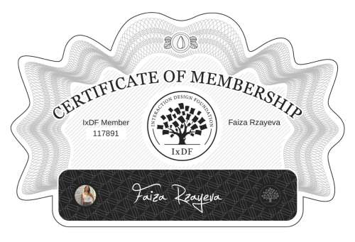 Certificate of Membership – Faiza Rzayeva